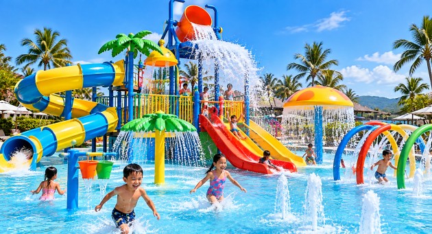 A commercial aquatic playground in the Philippines